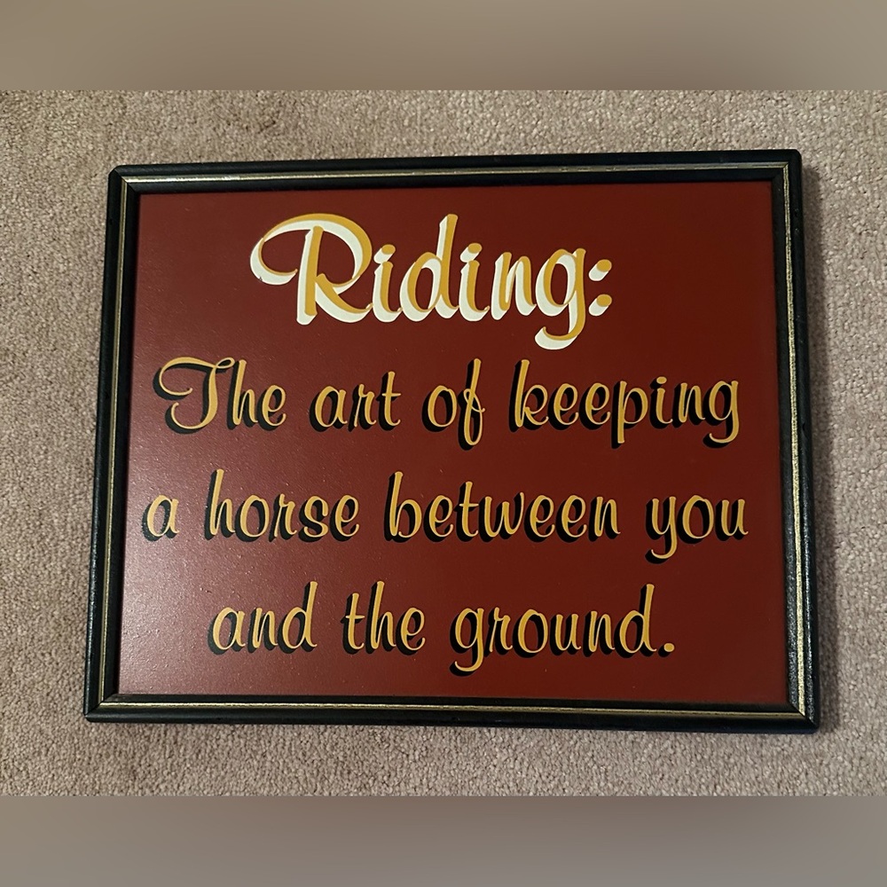 Wall Art Sign "Riding: The art of keeping a horse" - Red